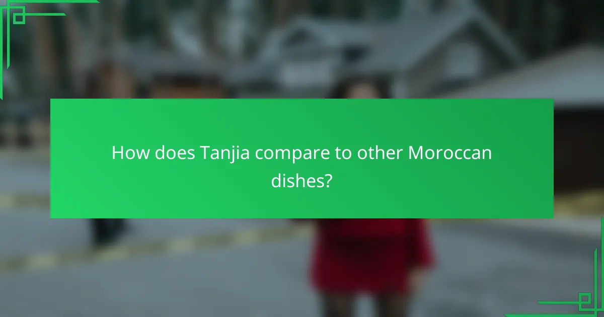 How does Tanjia compare to other Moroccan dishes?